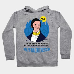 Ralph Waldo Emerson Peace quote | Support Ukraine Peace sign Hoodie